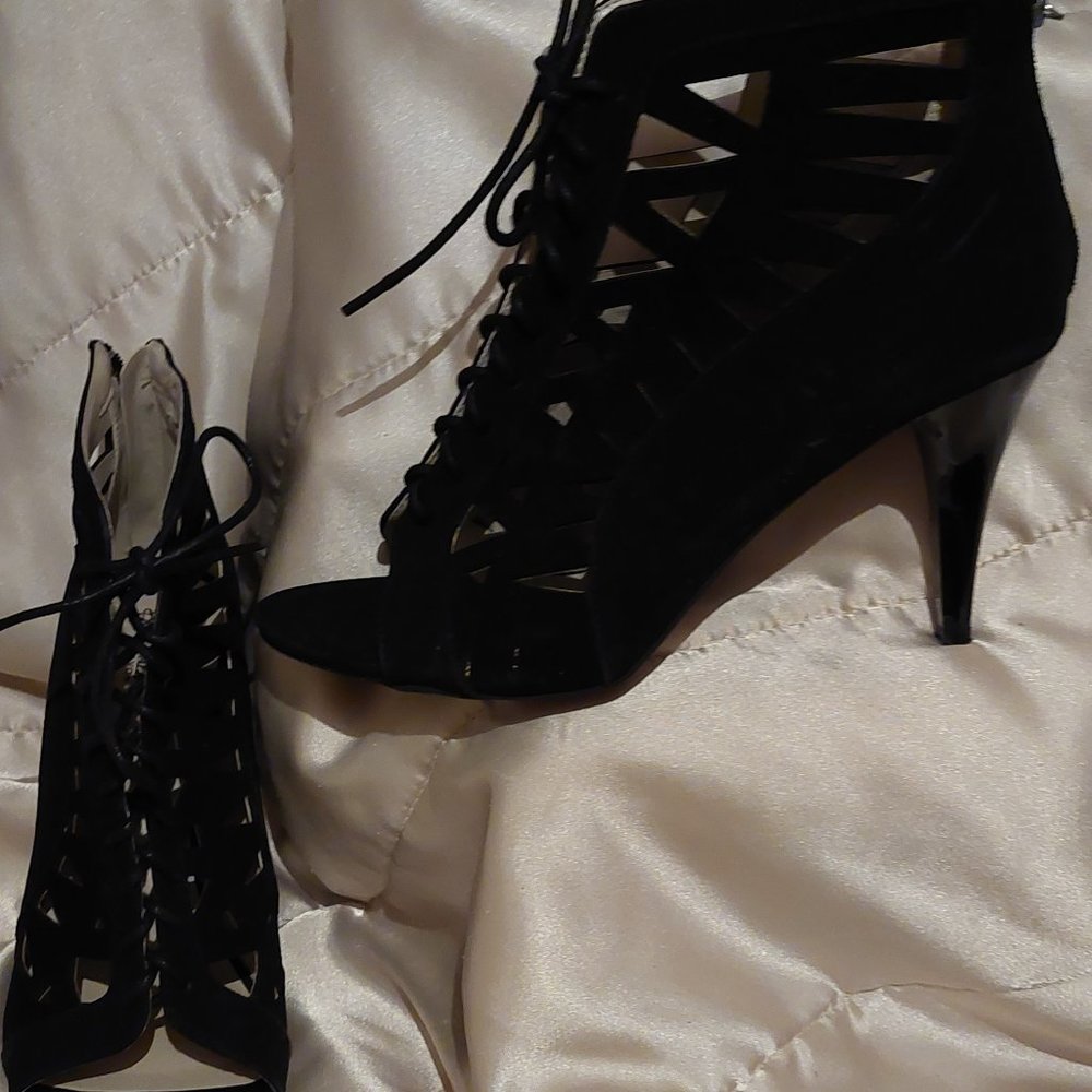 Lattice Open-Toe Heels